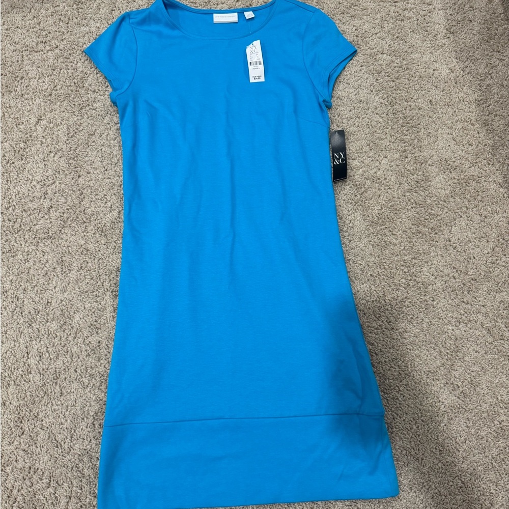 New York & Company Vibrant Blue Mini Dress